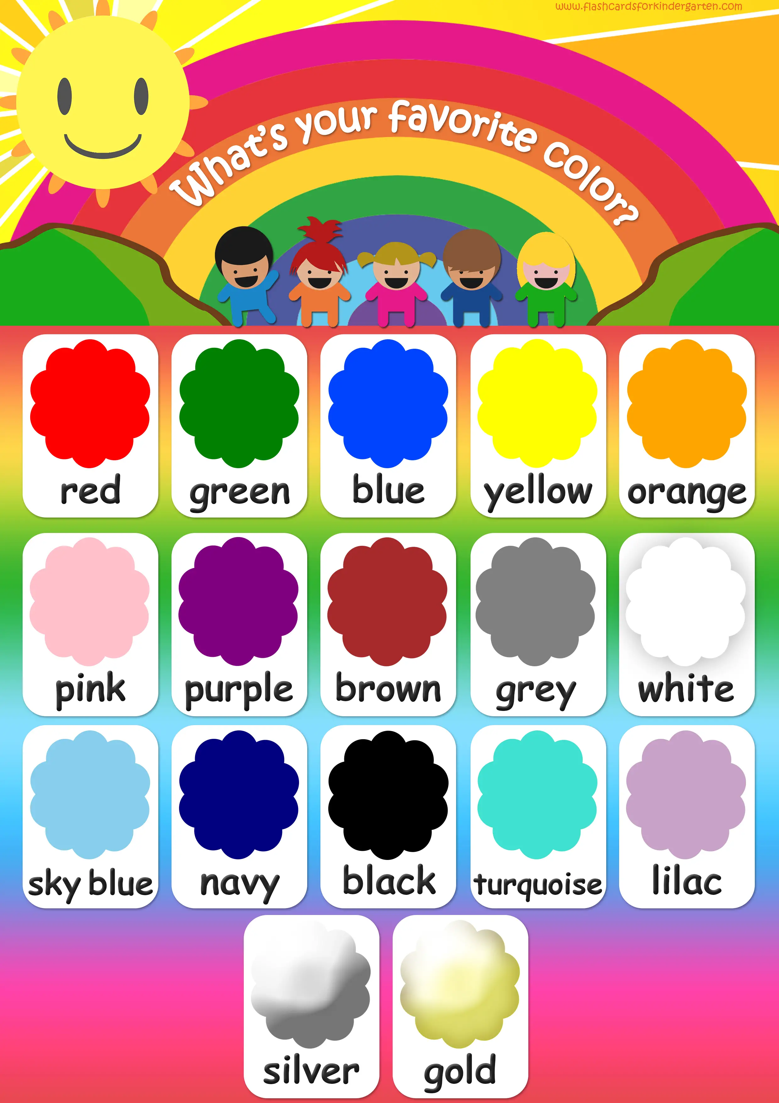 Colors Flash Cards Preschool Printable Activity Download Teaching Resources Color Sight Words Learn and Play Educational Tools