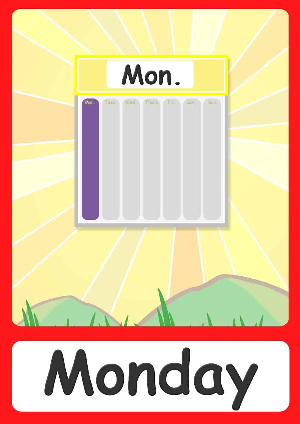 Days Of The Week Flashcards FREE Printable Flashcards Posters 