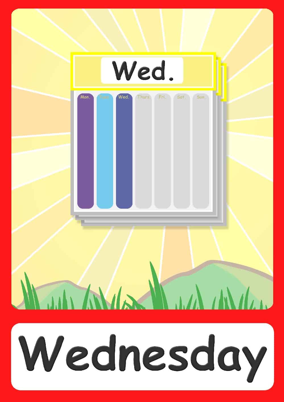Days Of The Week Flashcards FREE Printable Flashcards Posters 