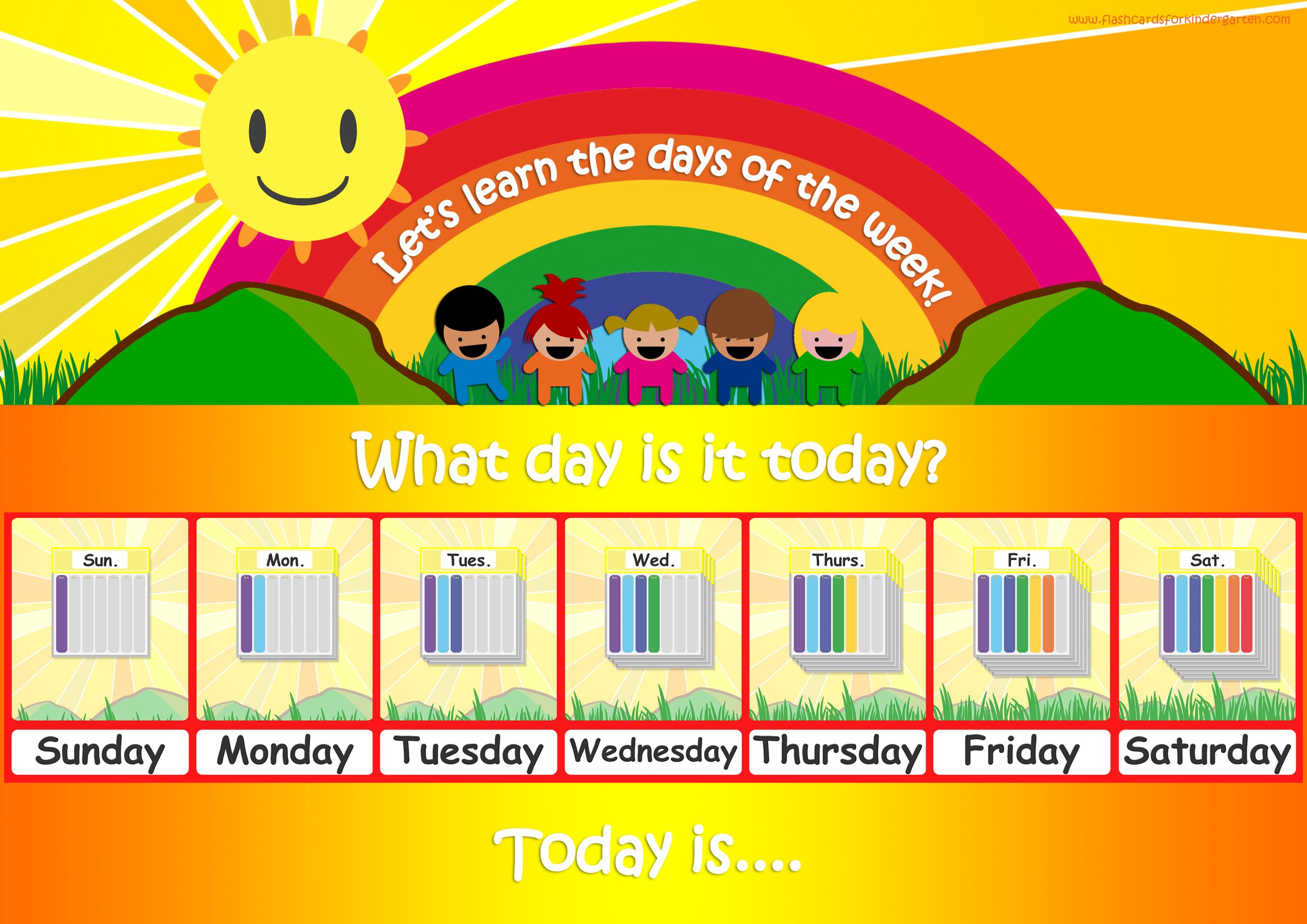 Days Of The Week Printable Flashcards