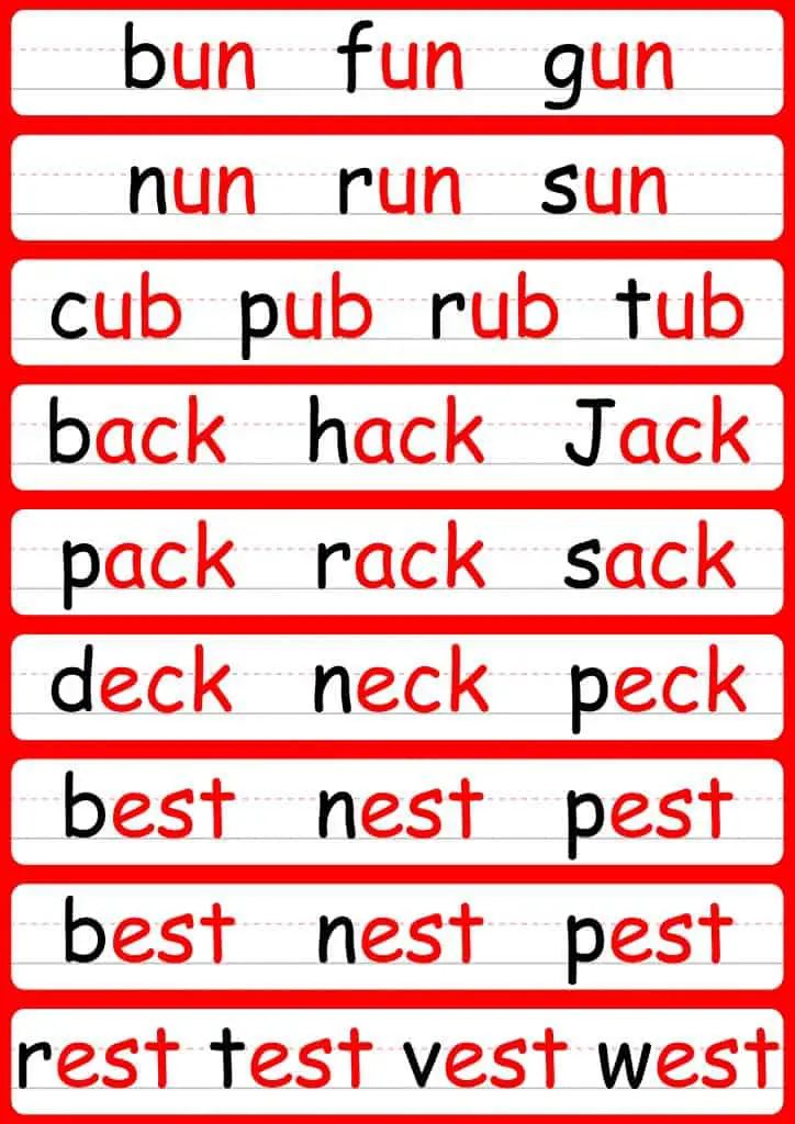 word family worksheets free printable cvc workbook