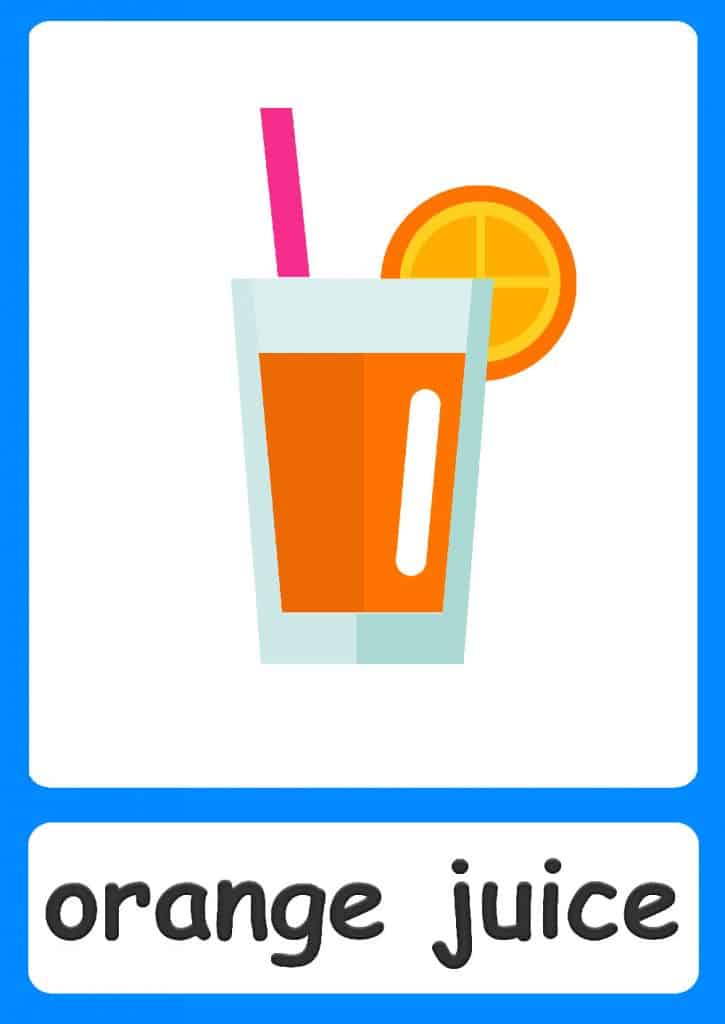 Drinks flashcards for kids!