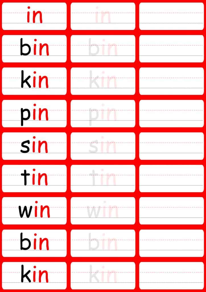 An Word Family Worksheets Free