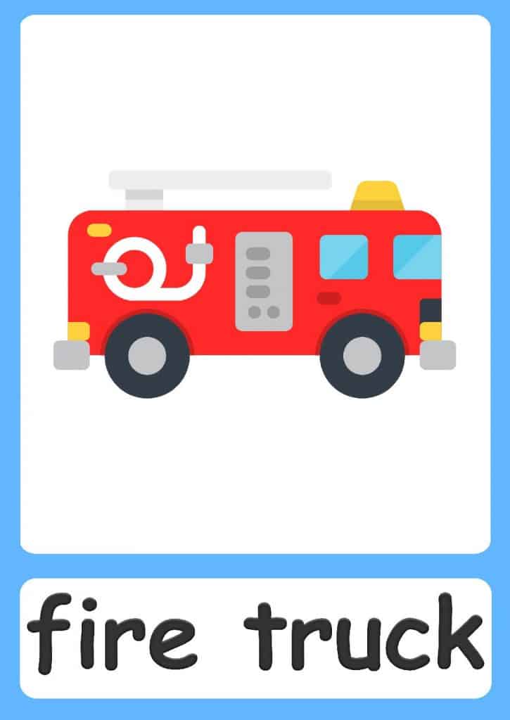 Transport flashcards for kids!