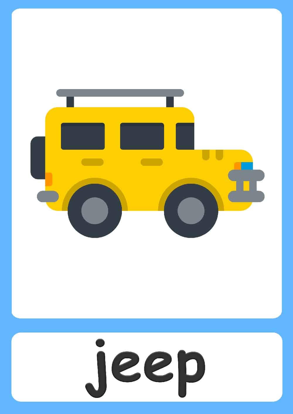 Transport flashcards for kids!