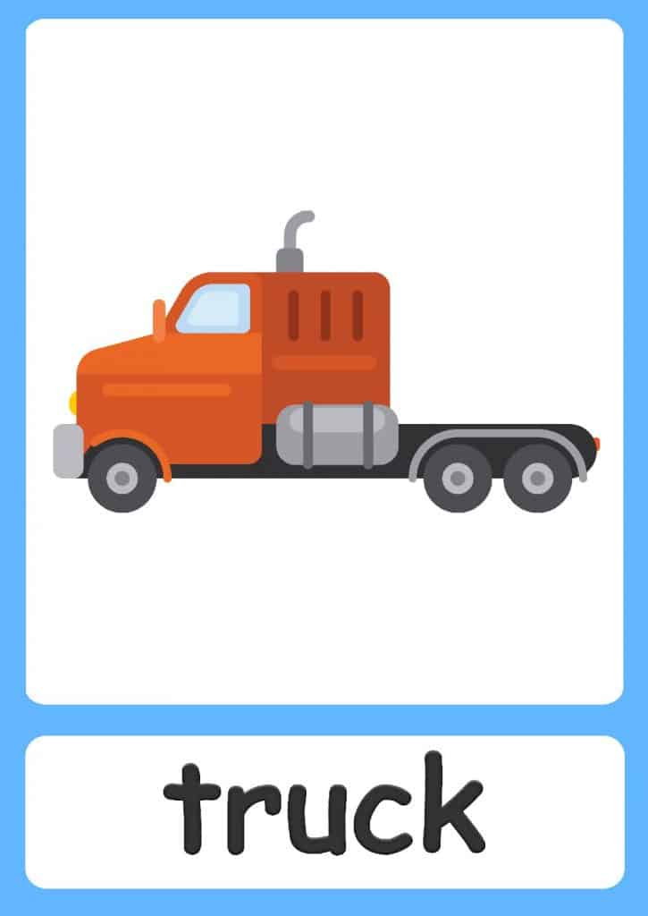 Transport flashcards for kids!