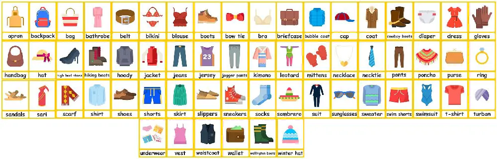 Printable Clothing Flashcards, Learning Cards for Kids