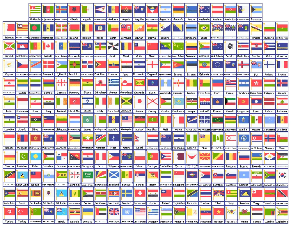 printable world flags with names