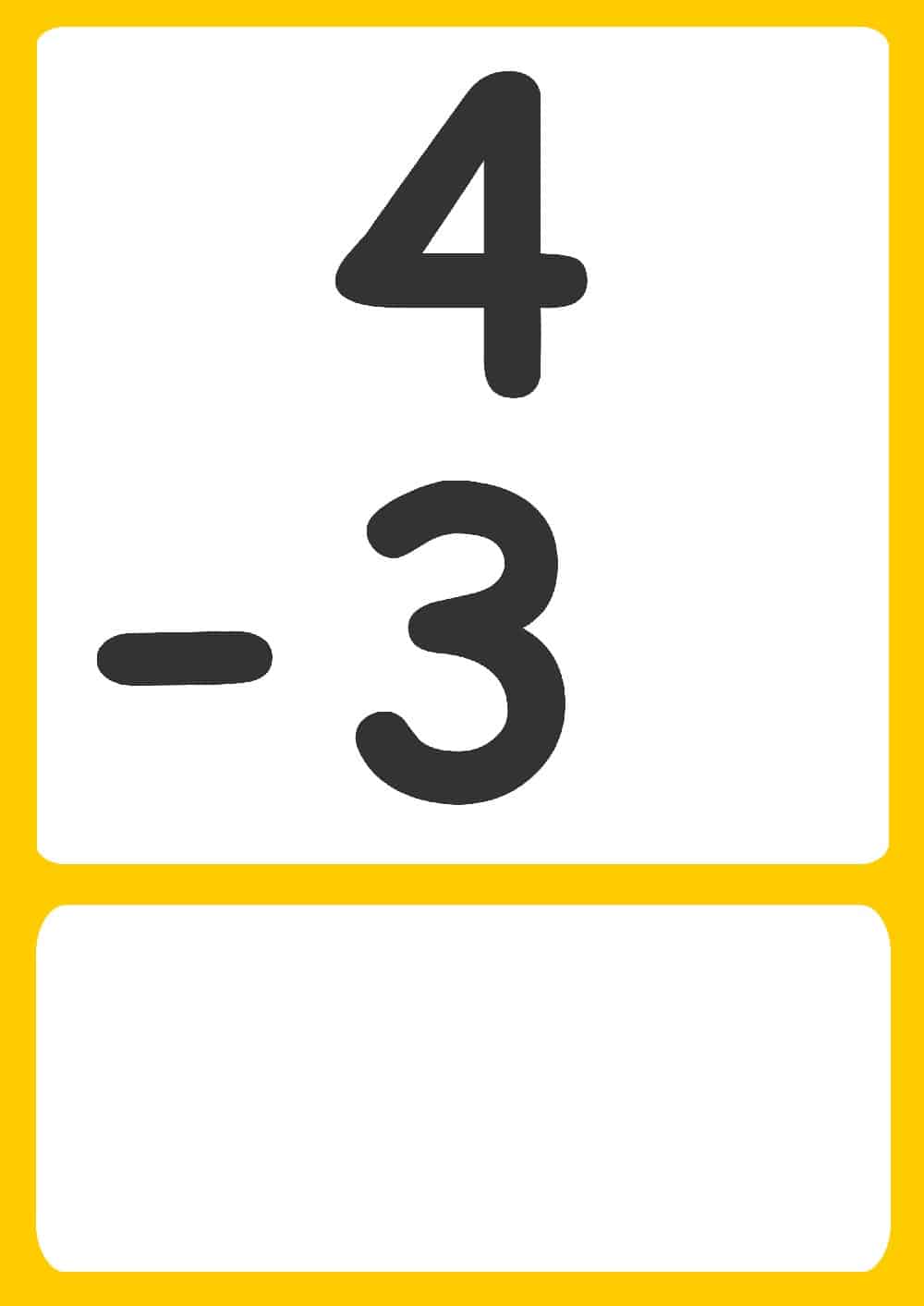 Subtraction Flashcards